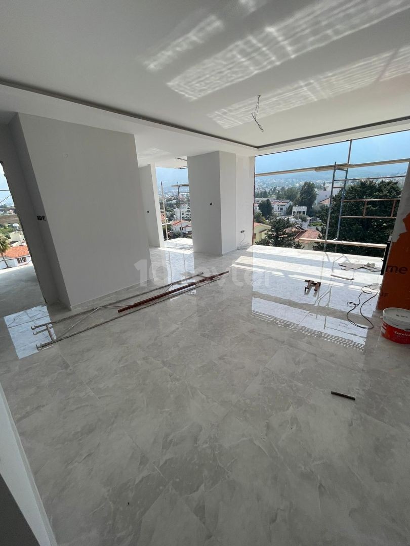 CYPRUS KYRENIA 3 + 1 LUXURY APARTMENT FOR SALE ON BELLAPAIS ROAD WITH MAGNIFICENT MOUNTAIN AND SEA VIEWS, INDOOR PARKING AND COMMERCIAL PERMIT ** 