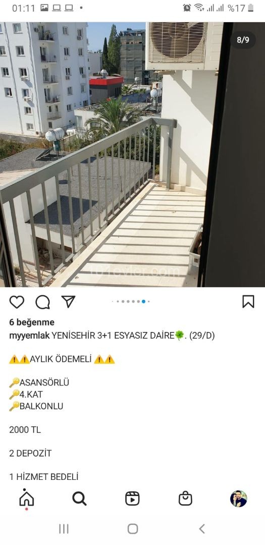 YENİŞEHİR'DE 2500 TL'YE AYLIK ÖDEMELİ 3+1 EŞYASIZ KİRALIK OFİS