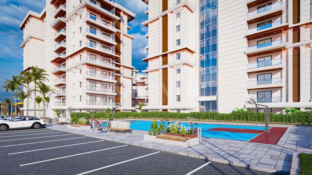 Iskele Long Beach Havuzlu Site İçerisinde 1+1 Daire 84 ay faizsiz taksitle