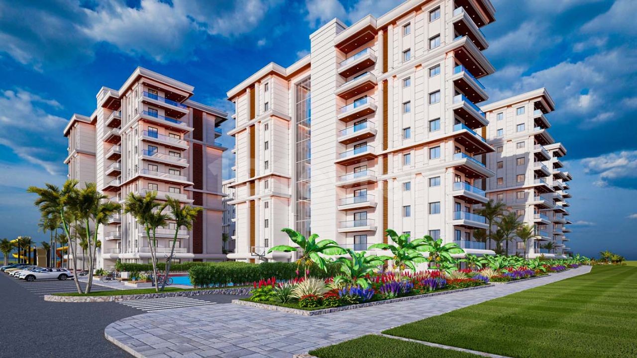 Iskele Long Beach Havuzlu Site İçerisinde 1+1 Daire 84 ay faizsiz taksitle