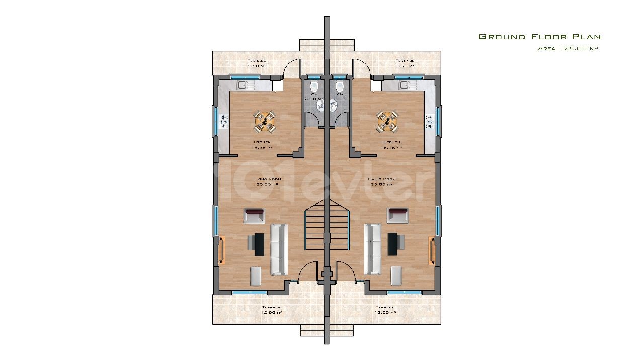 Long Beach/3+1 site içinde satılık/taksitli villa