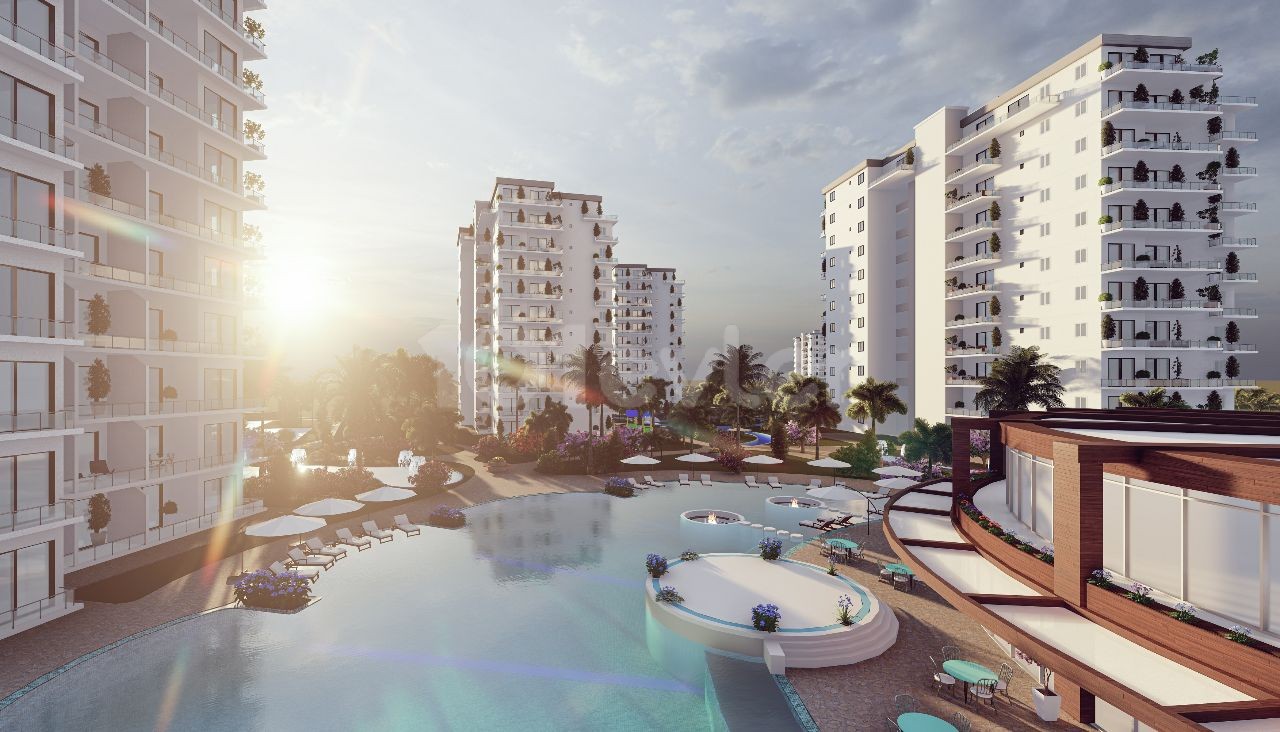 İskele Bigaz'da, Caesar Blue Sitesinde Satılık Eşyalı 3+1 Penthouse. 48 Ay Faizsiz Taksitle. 6% Cashback