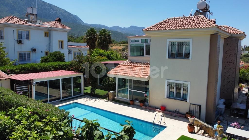 LUXURY VILLA WITH POOL FOR SALE WITH SEA VIEW THAT DOES NOT CLOSE THE WAY ON THE RING ROAD IN KYRENIA! ** 