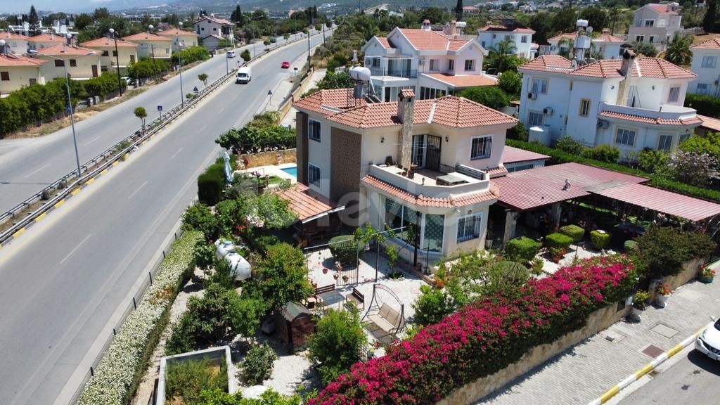 LUXURY VILLA WITH POOL FOR SALE WITH SEA VIEW THAT DOES NOT CLOSE THE WAY ON THE RING ROAD IN KYRENIA! ** 