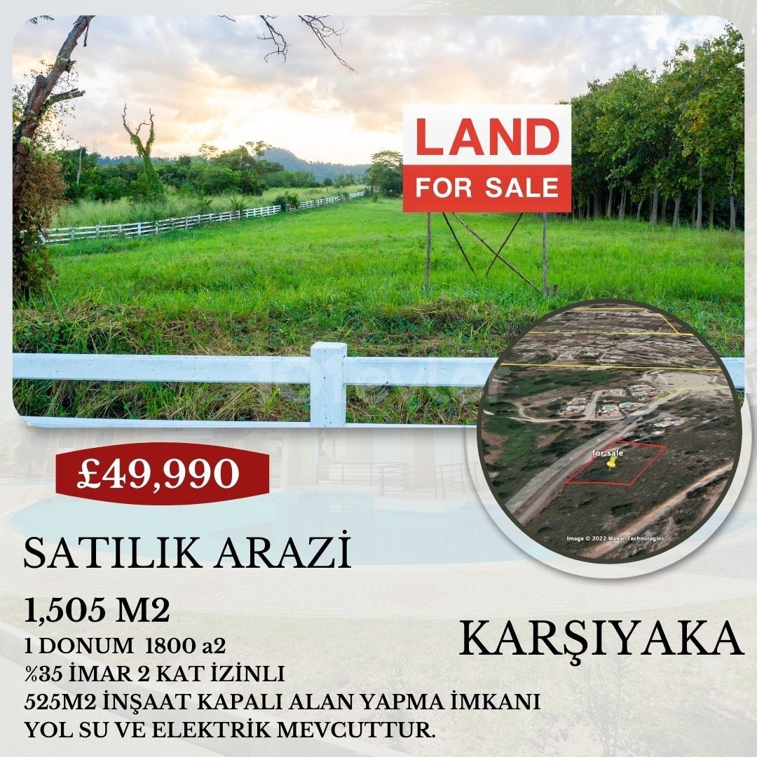 1505M2 OF LAND WITH A VIEW OF THE SEA, SOLD IN THE KYRENIA Karsiyaka REGION ! ** 