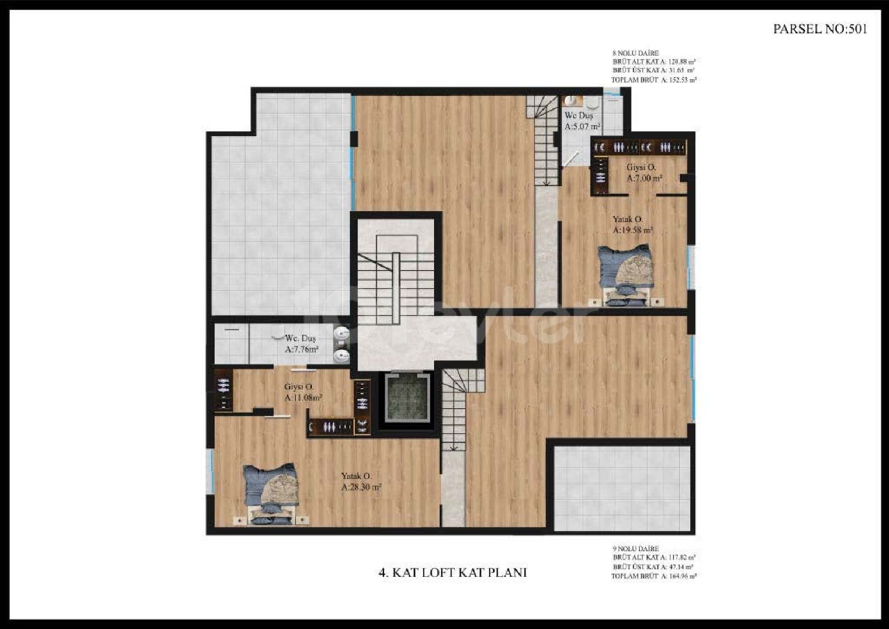 Girne Merkeze yakın Satılık lüks 3+1 Daireler  ve son  1 tane kalan 3+1Loft Daire 