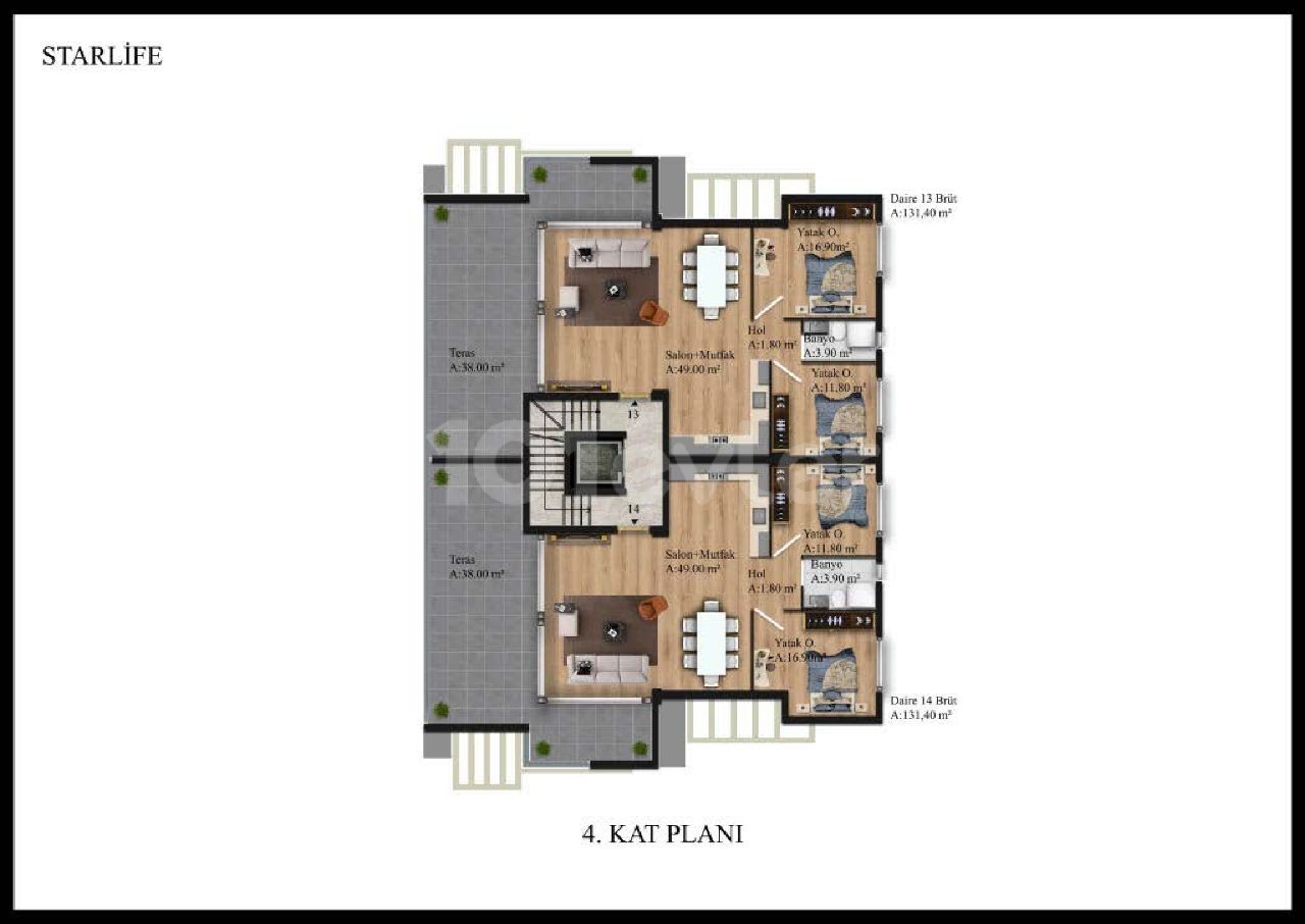 Luxury 2+1 flats for sale in Kyrenia