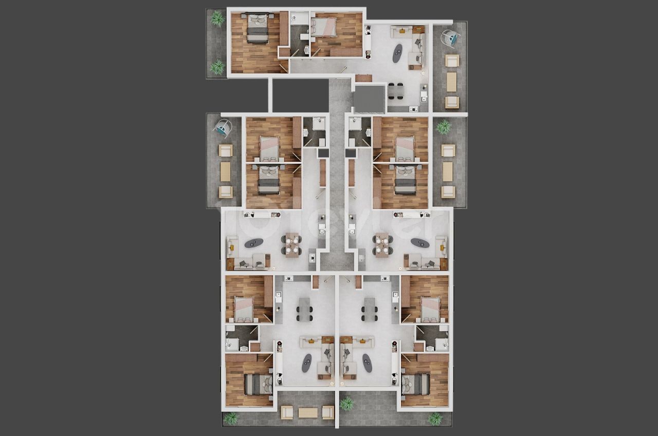 Lefkosa Kaymakli bolgesinde satilik 2+1 daireler ve 2+1 penthouse 