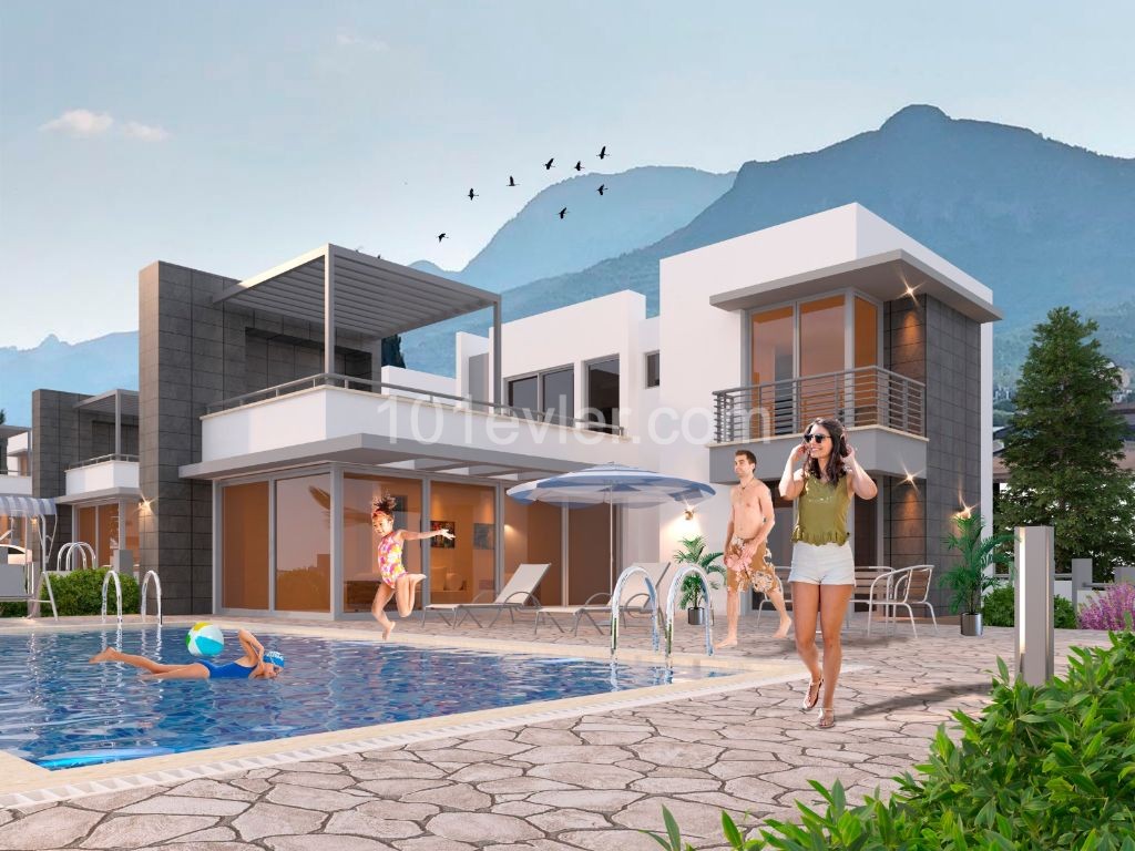 Sonsuzluk Havuzlu Modern Tasarım 3 Yatak Odalı Villa 3+1 ** 