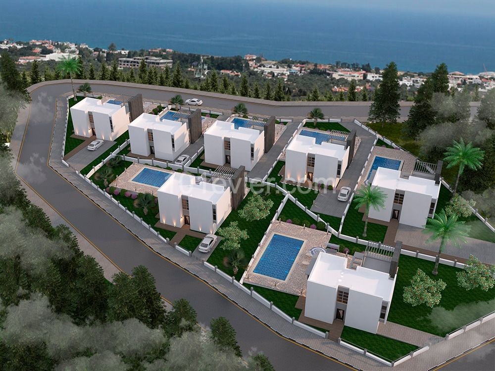 Sonsuzluk Havuzlu Modern Tasarım 3 Yatak Odalı Villa 3+1 ** 