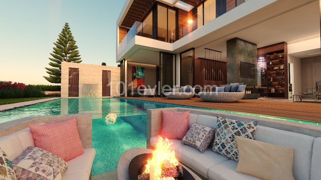 Bellapais'te Havuzlu Salonlu Eşsiz Modern VIP Villa ** 