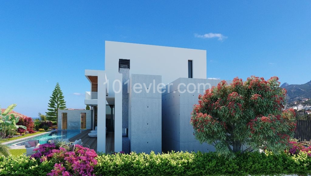 Bellapais'te Havuzlu Salonlu Eşsiz Modern VIP Villa ** 