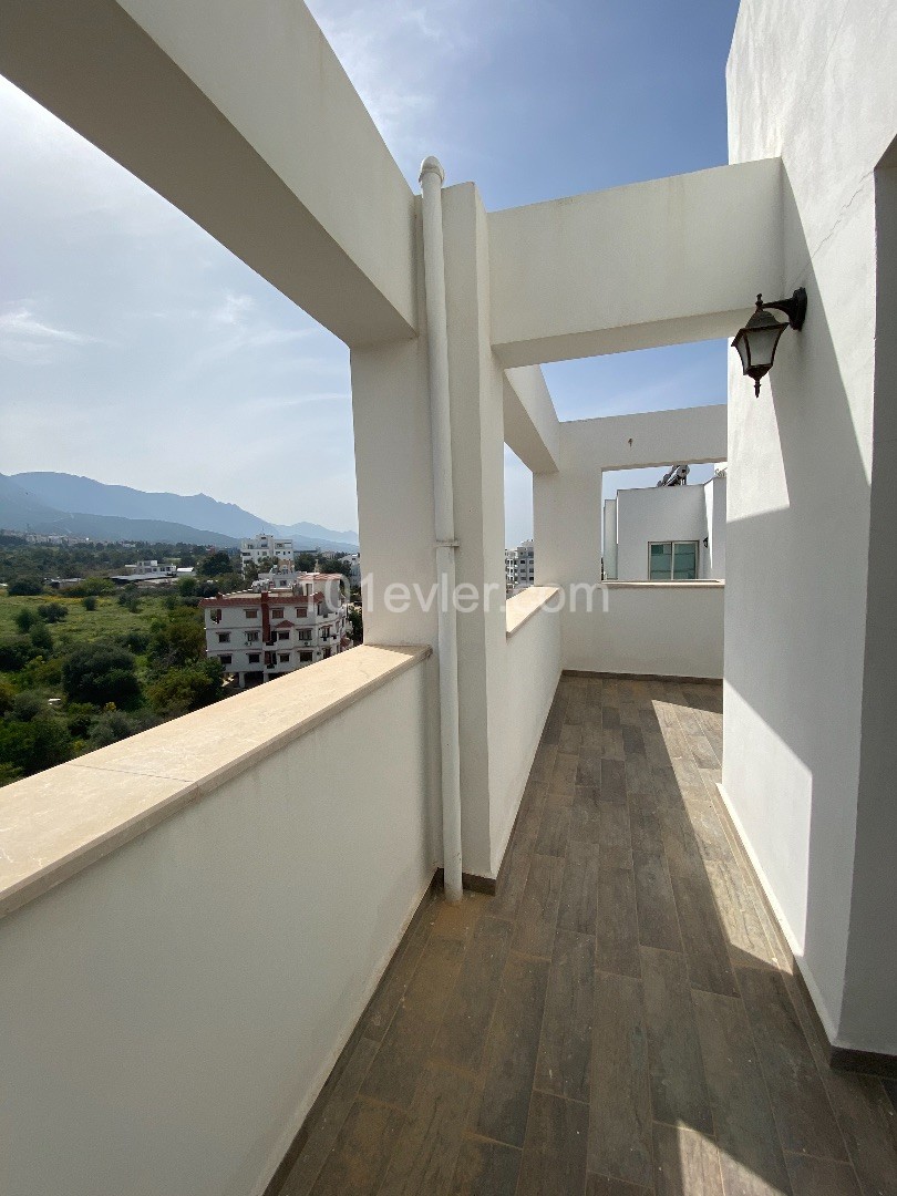 3+1 FURNISHED PENTHOUSE IN GREENERY WITH SEA AND MOUNTAIN VIEW 