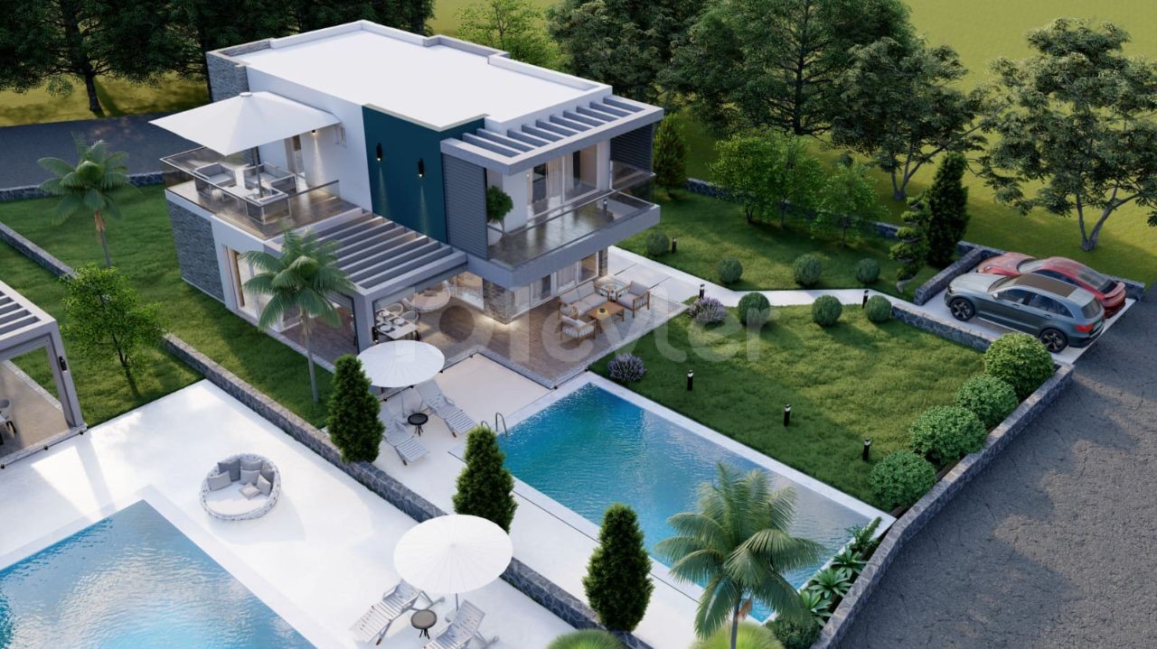 4+1 VILLAS WITH PRIVATE POOL FOR SALE IN KYRENIA/ALAGADİ UNDER PROJECT PHASE