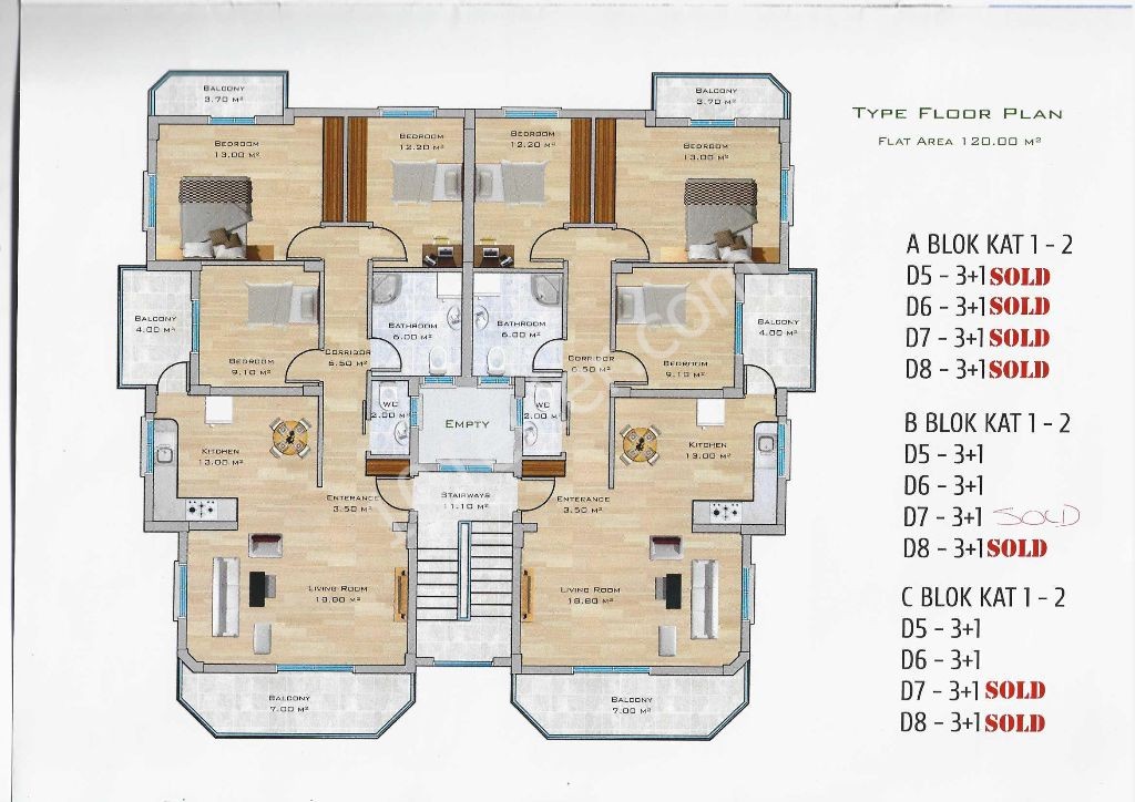 3+1 Wohnung im Zentrum von Alsancak zu verkaufen ** 