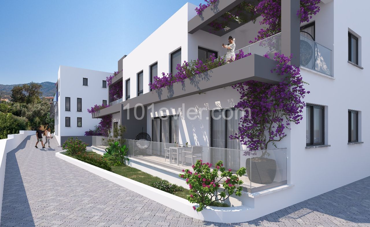 1 +1 APARTMENT IN KYRENIA - ALSANCAK , 50 M2 + 10 M2 WITH TERRACE ** 