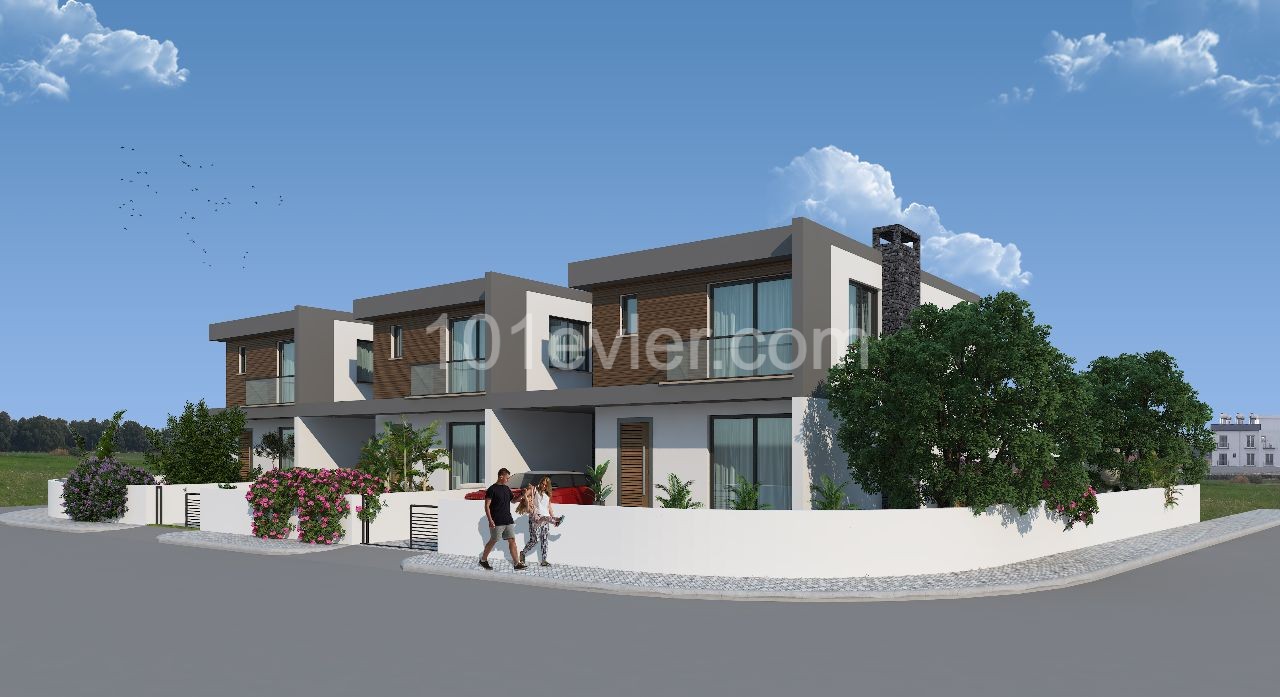 3 + 1 VILLAS FOR SALE IN HAMITKOY, TOTAL 180 m2 WITH GARDEN, GARAGE ** 