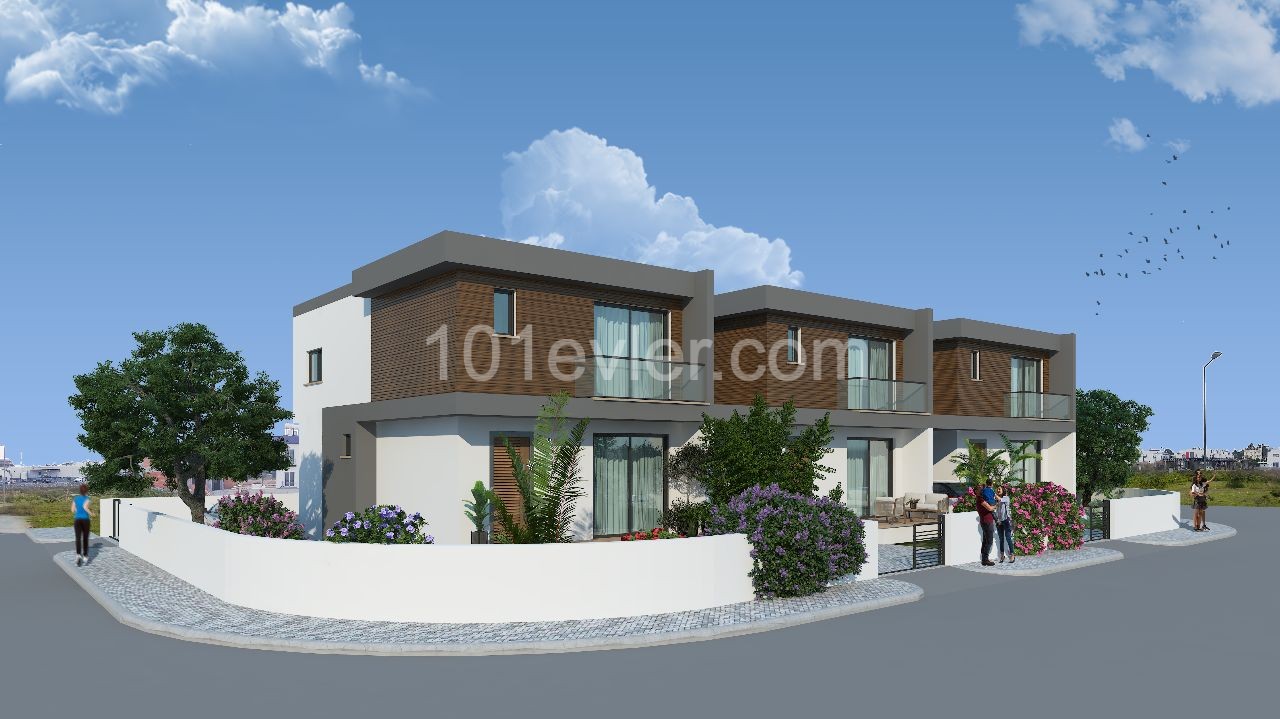 3 + 1 VILLAS FOR SALE IN HAMITKOY, TOTAL 180 m2 WITH GARDEN, GARAGE ** 