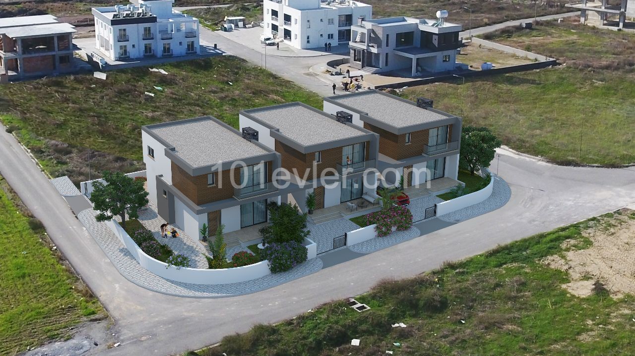 3 + 1 VILLAS FOR SALE IN HAMITKOY, TOTAL 180 m2 WITH GARDEN, GARAGE ** 