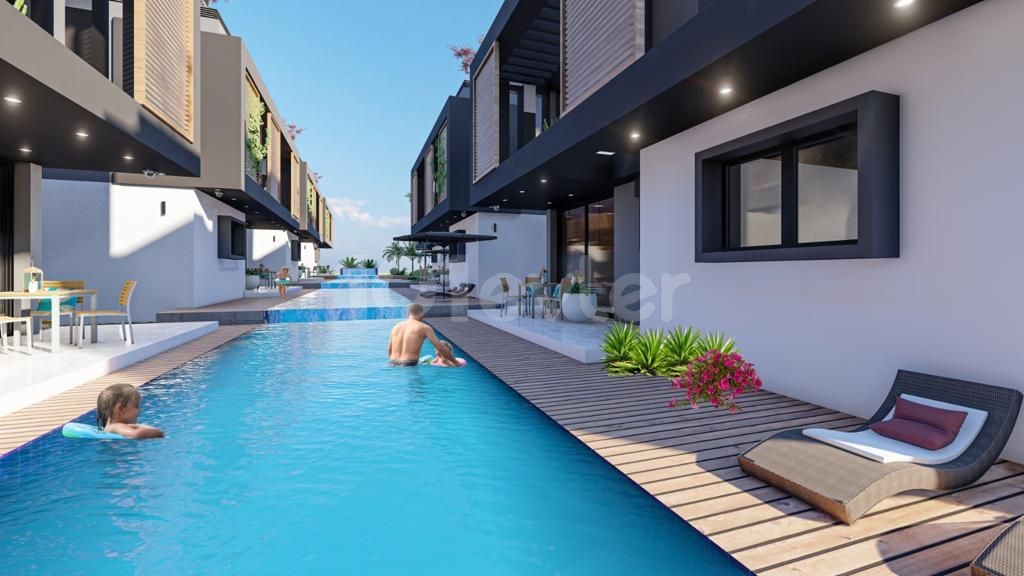 3+1 VILLEN MIT POOL IN EINER ANLAGE IN GİRNE KARŞIYAKA