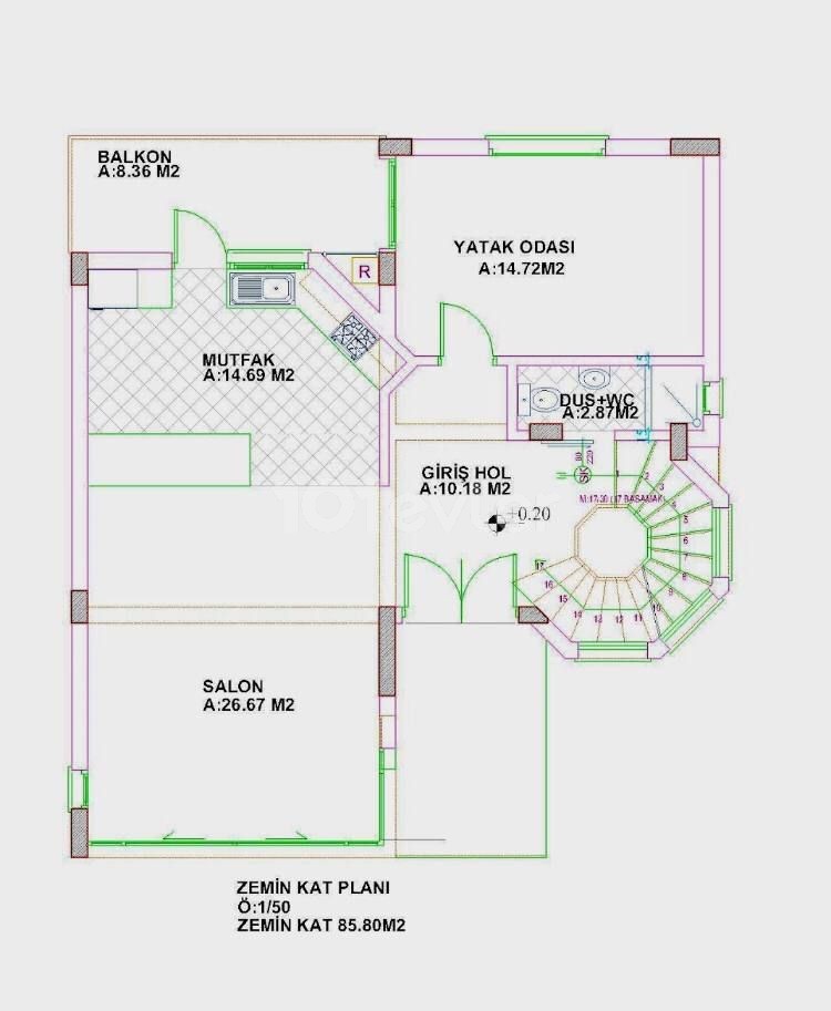 کرینیا - Алсанждак продается 3+1, 249 m2.