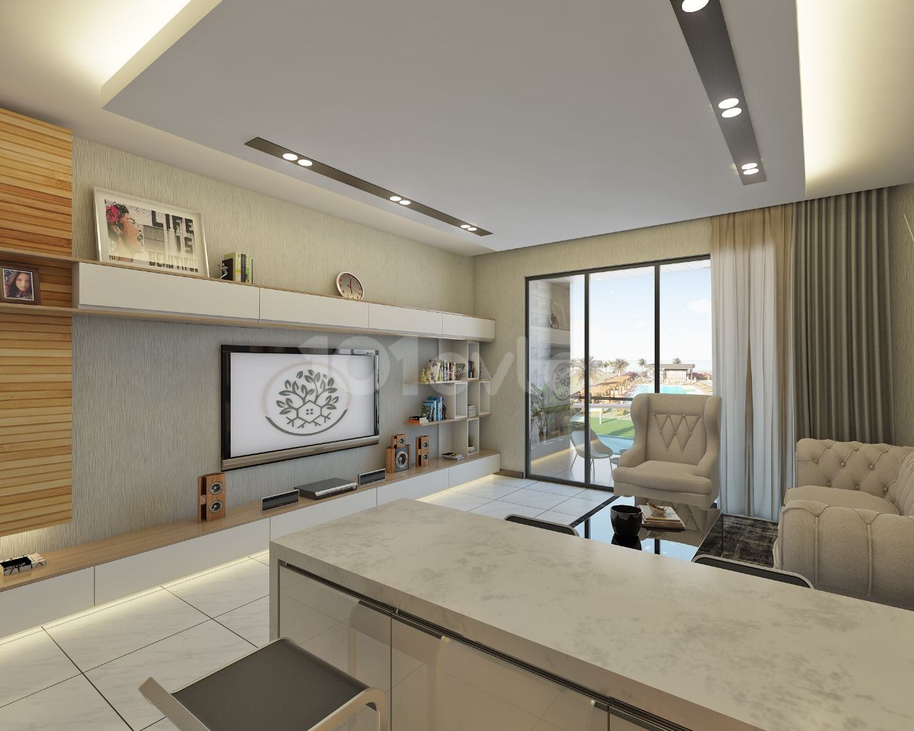 Kyrenia - Lapta, luxury apartment 1+1, 2+1