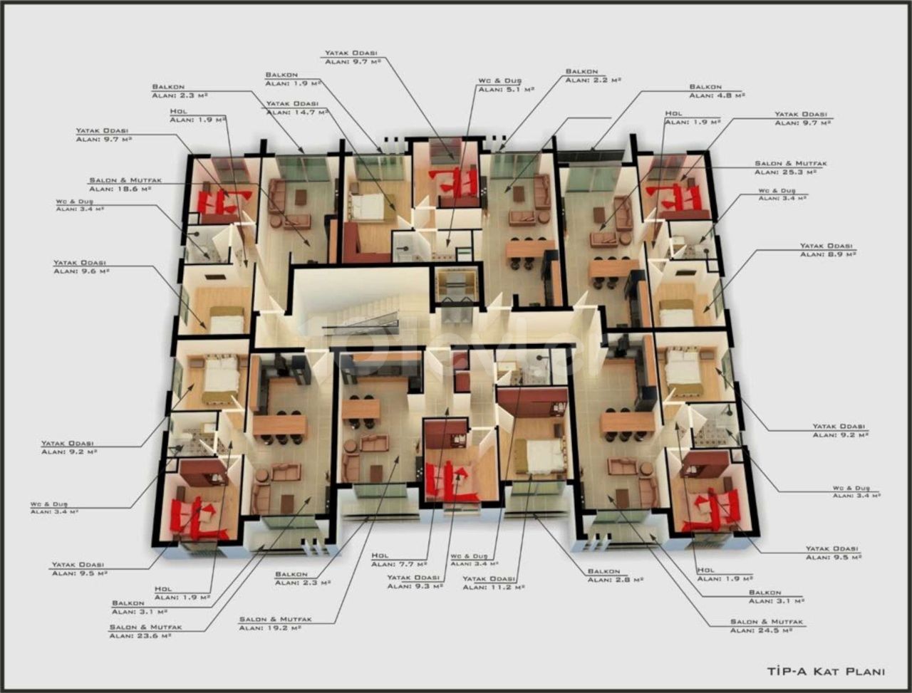 Nicosia, apartment for sale 2+1