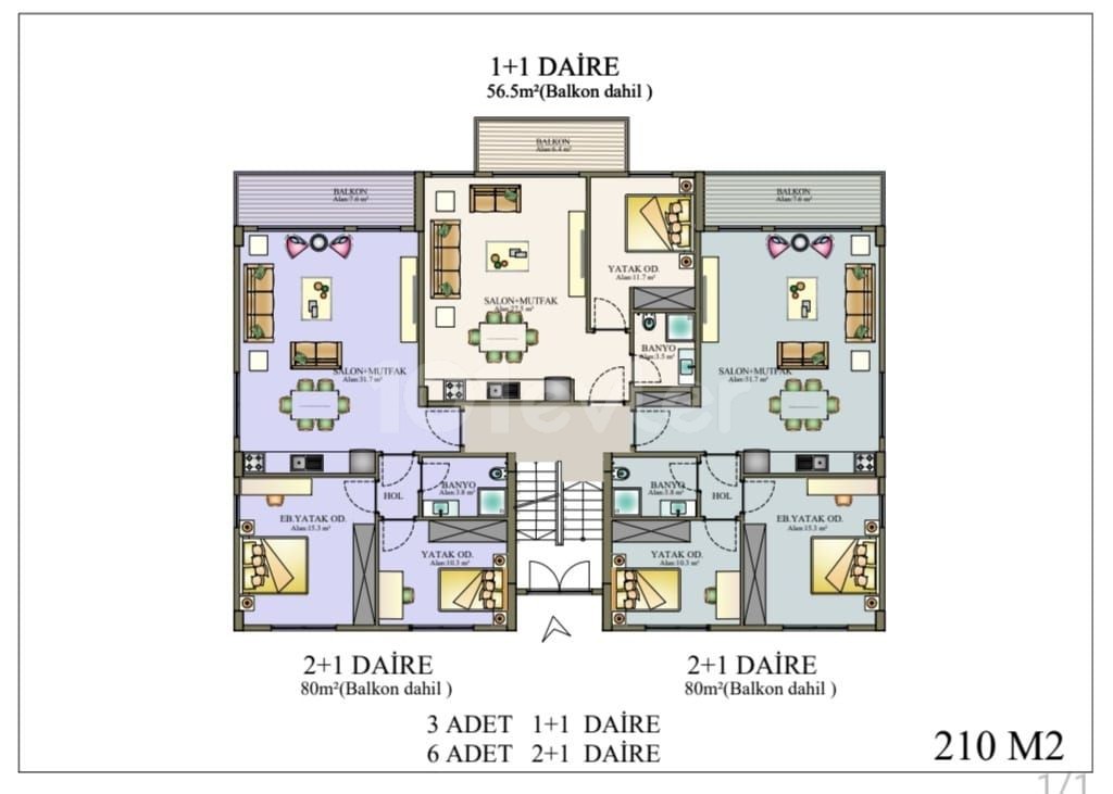 Kyrenia- Alsancak, 1+1, 30% down payment, total GPB 25,500