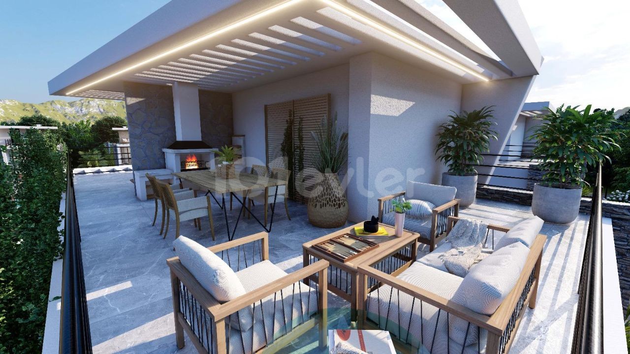 Girne - Lapta, Super Villa 3+1, 30% down payment, 24 monthly installments.