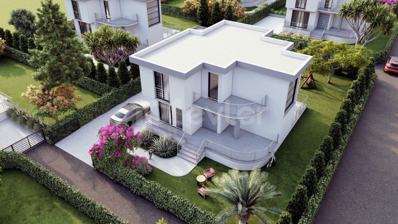 Kyrenia - Karşıyaka, 3 + 1 villa with a plot 500 meters from the sea is for sale.  One year installment, first installment 50%