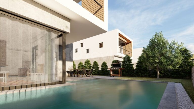 4 + 1 Luxusvilla Mit Moderner Architektur In Kyrenia Karaoglanoglu Zum Verkauf ** 
