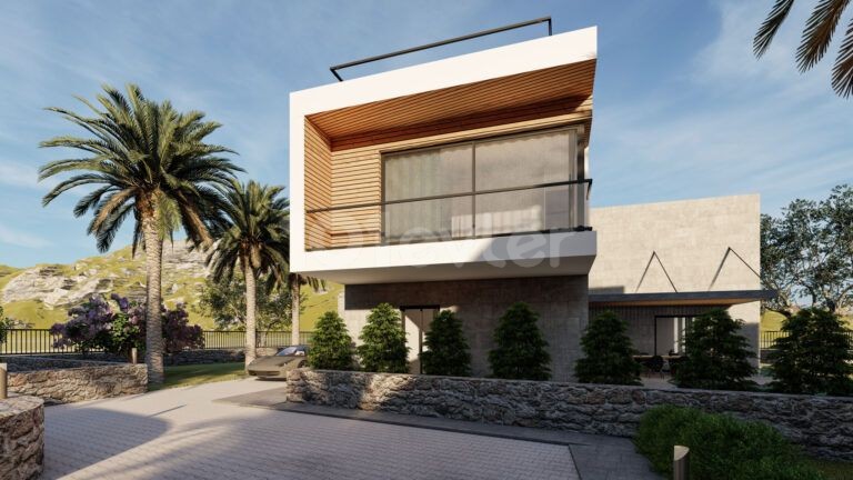 4 + 1 Luxusvilla Mit Moderner Architektur In Kyrenia Karaoglanoglu Zum Verkauf ** 