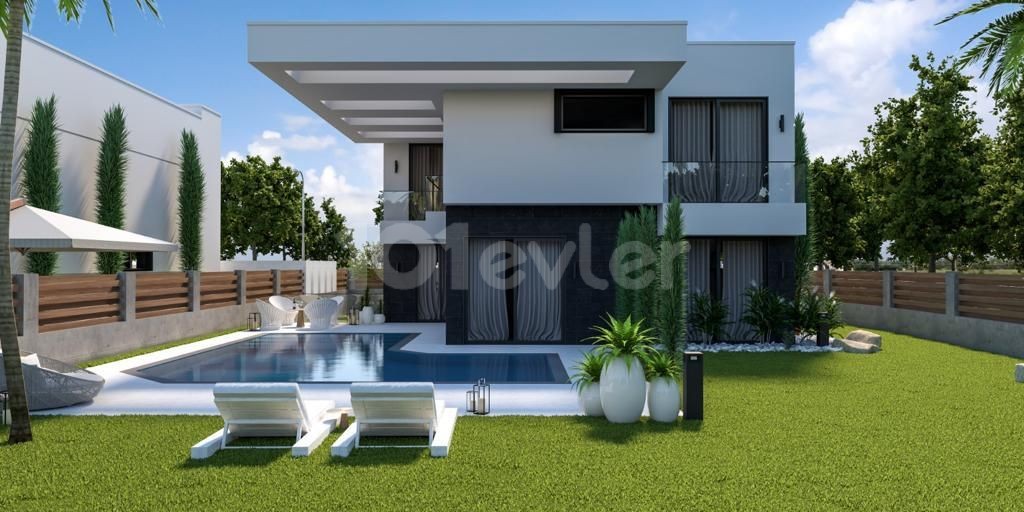 Quite Modern 4+1 Villa with Large Garden and Pool in Kyrenia, Çatalköy ** 