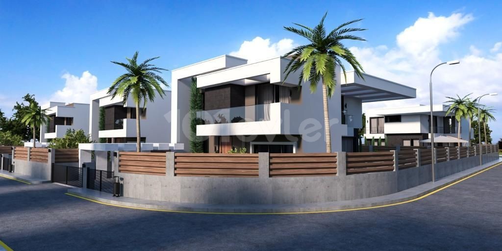 Girne, Çatalköy'de Oldukça Modern 4+1 Geniş Bahçeli ve Havuzlu Villa