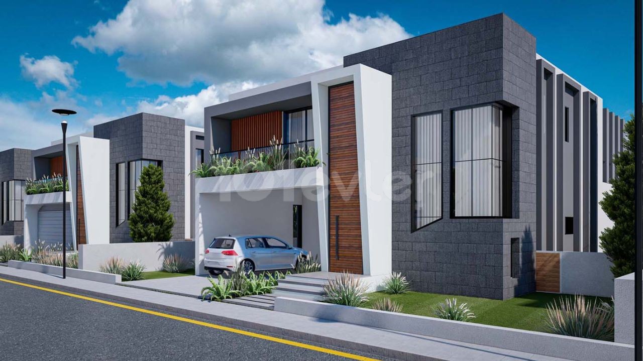 Villas with 3 + 1, 4 + 1 Options in an Ultra-Luxury Modern Site Located in Famagusta, Yenibogazici ** 