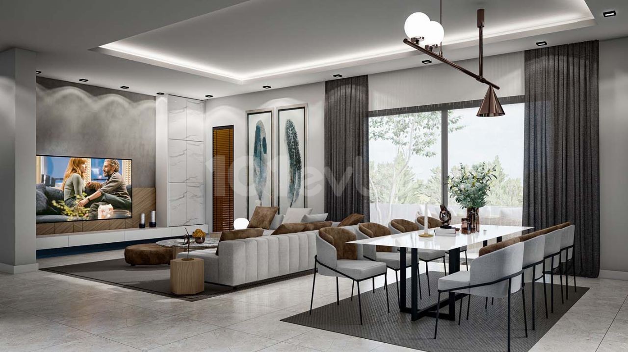 Famagusta, 3 +1 Single Floor Villa in an Ultra Luxury Modern Site Located in Yenibogazici ** 