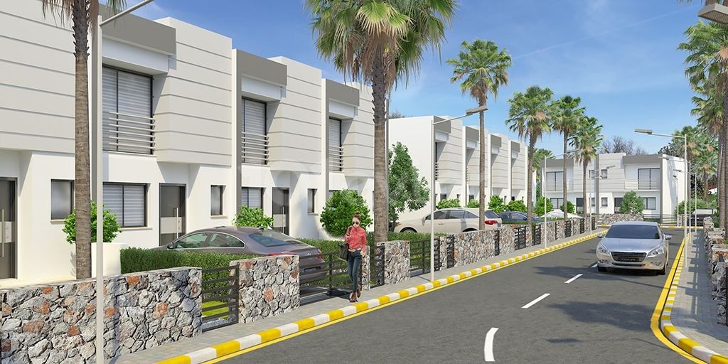 Hochwertige, moderne, 2+1 herrliche erschwingliche Doppelvilla mit Berg-und Meerblick in Kyrenia Alsancak ** 