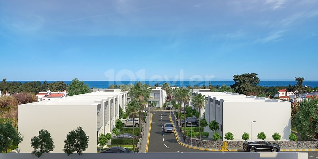 Girne Alsancak'da Kaliteli, Modern, Dağ ve Deniz Manzaralı 2+1 Şahane Uygun Fiyatlı İkiz Villa