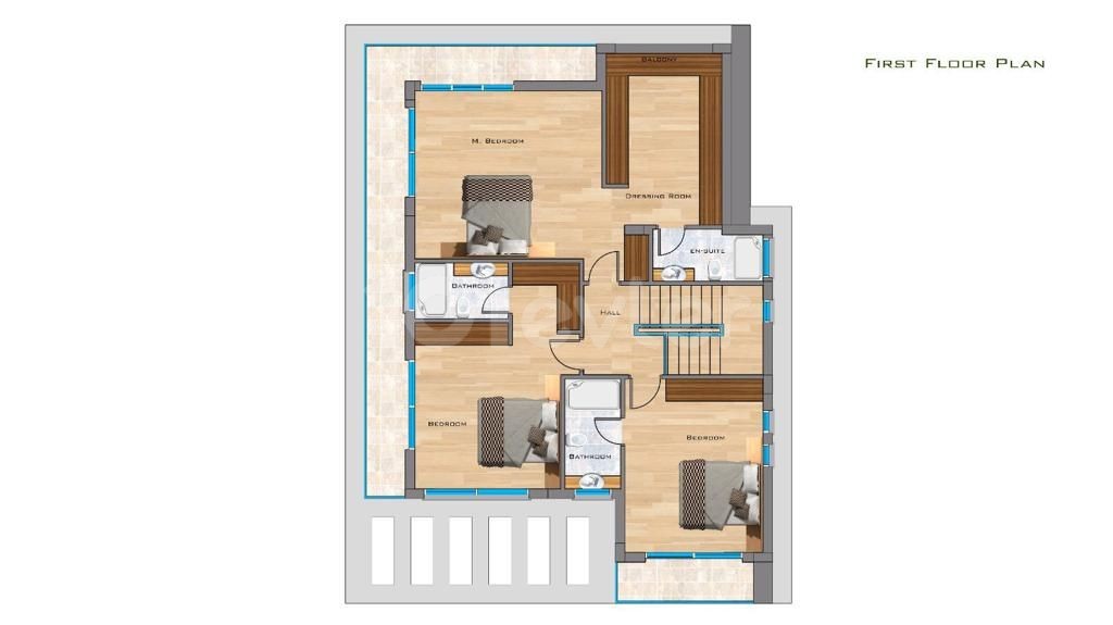 Girne, Çatalköy'de Havuzlu ve Manzaralı Site İçerisinde Bulunan Oldukça Modern 4+1 Villa