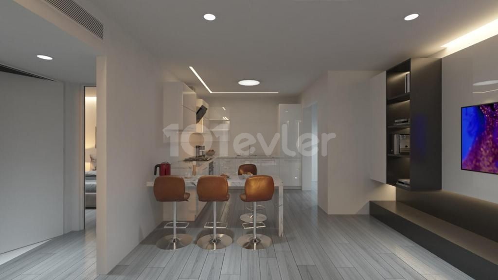 Girne Merkez'de  Oldukça Modern 3 Yatak Odalı ve 2 Yatak Odalı Penthouse Opsiyonlarıyla Satılık Daire