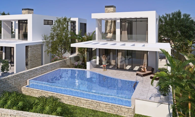 Kyrenia Chatalköy mit 2 verschiedenen Arten von Villen mit Pool , große Terrasse mit 3 Schlafzimmern, 3 privaten Badezimmern und sorgfältig gestalteten neuen Villa Projekt ** 