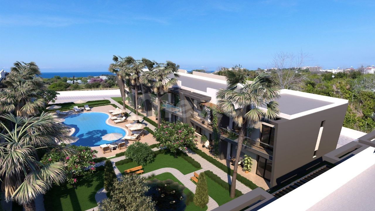 Kyrenia Alsancak 1 & 2 Bedroom Ground Floor apartments with Shared Pool 1 with garden. The apartments on the floor are Our New Luxury Project with Roof Terrace ** 