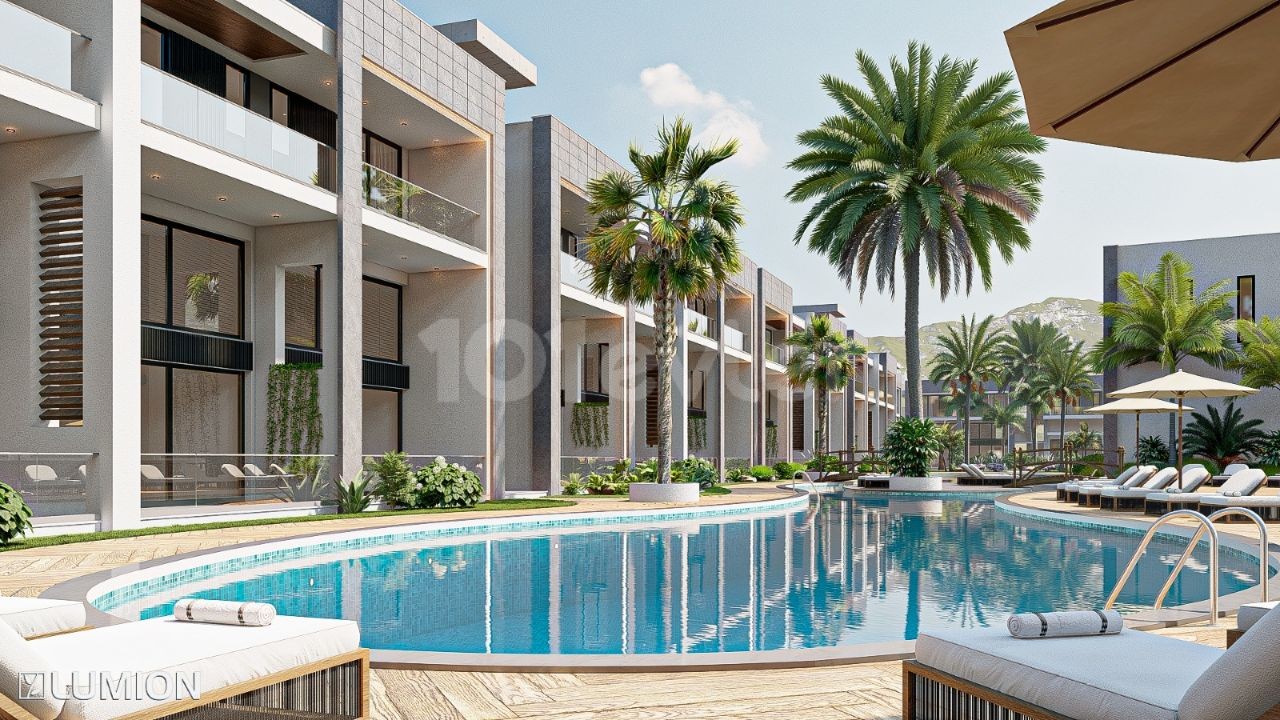 Our New Project with 1 & 2 & 3 Bedrooms (Loft & Studio, Penthouse and Similar Various) Flat Options with Pool and Restaurant, Which Will Be One of the Biggest Projects of Girne Karşıyaka