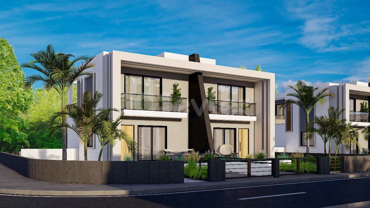 Our New Twin Villa Project with Pool in Famagusta New Bosphorus with 2 Bedrooms and 2 Bathrooms, Each Room with Private Balcony