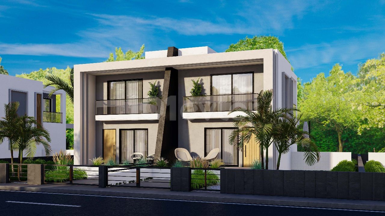 Our New Twin Villa Project with Pool in Famagusta New Bosphorus with 2 Bedrooms and 2 Bathrooms, Each Room with Private Balcony