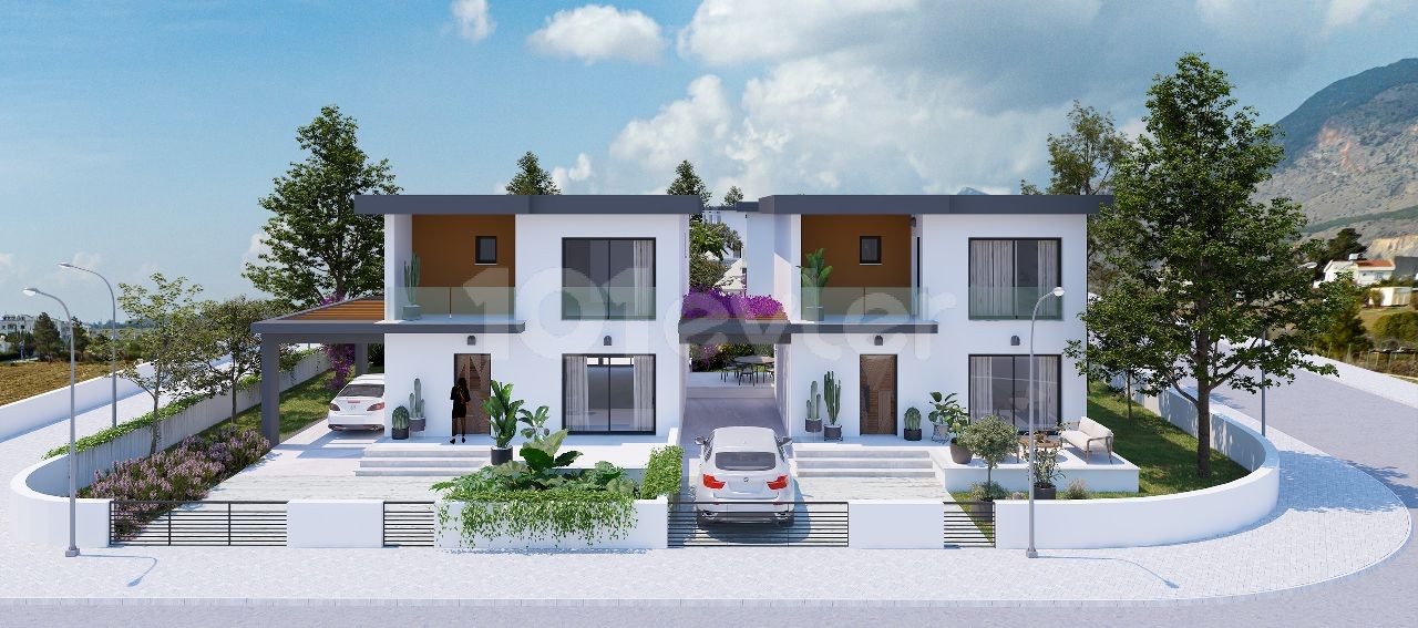 Kyrenia Ağırdağ in Kyrenia 3 Schlafzimmer Garten Offene Garage Solarenergie Unterbau Umgeben Geräumiges Neues Projekt