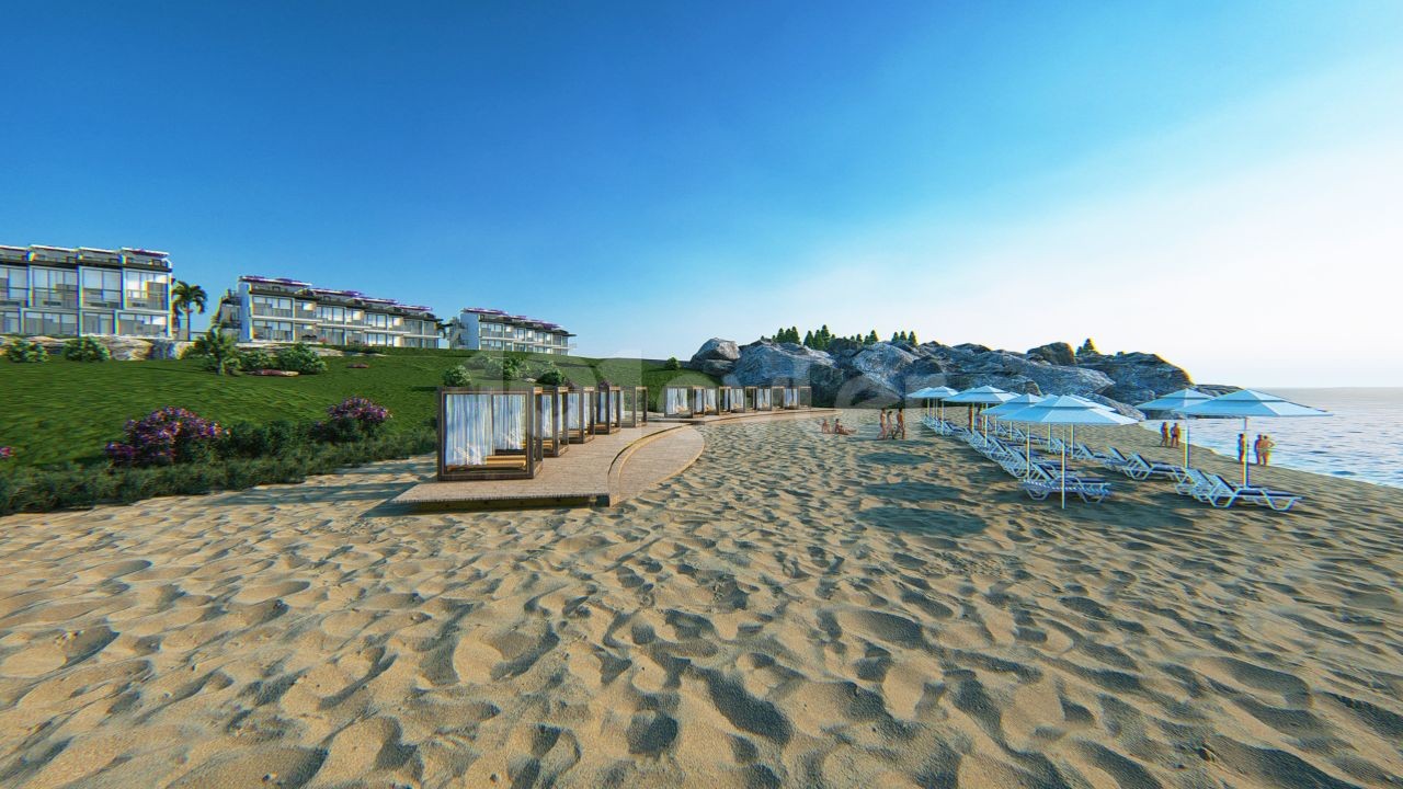 Our New Project in Famagusta Tatlisu with a 3 Bedroom Seafront Sports Area at the Bottom of the Complex with its Wonderful Beach and Clear Beach