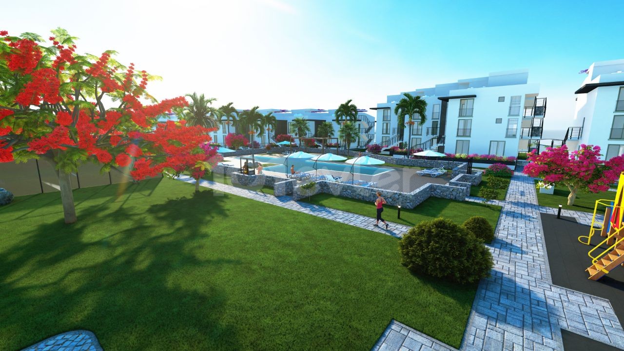 Our New Project in Famagusta Tatlisu with a 3 Bedroom Seafront Sports Area at the Bottom of the Complex with its Wonderful Beach and Clear Beach