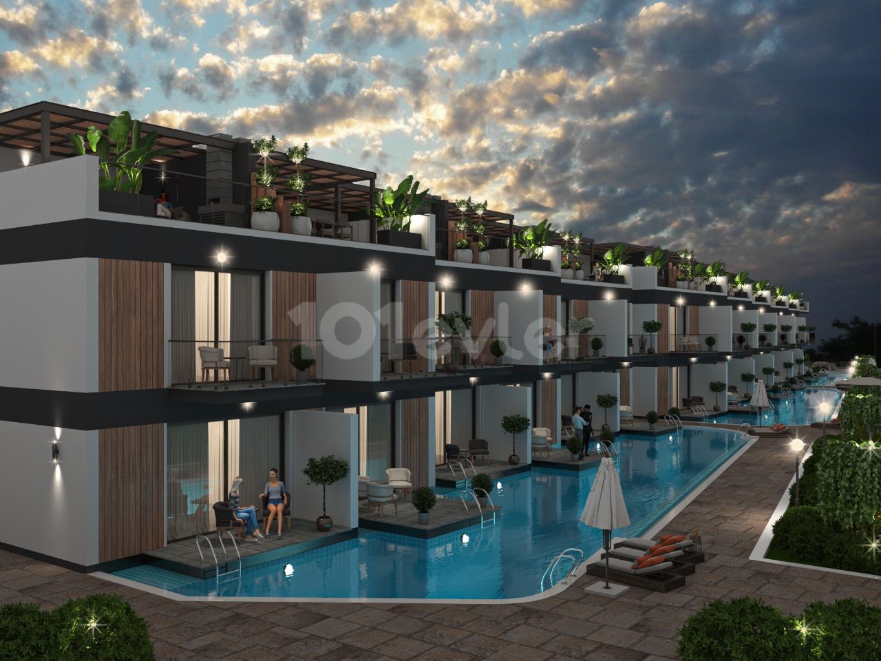 Our New Project of 35 2 Bedroom Flats with Jacuzzi and Terrace and Shared Pool in Girne Karşıyaka