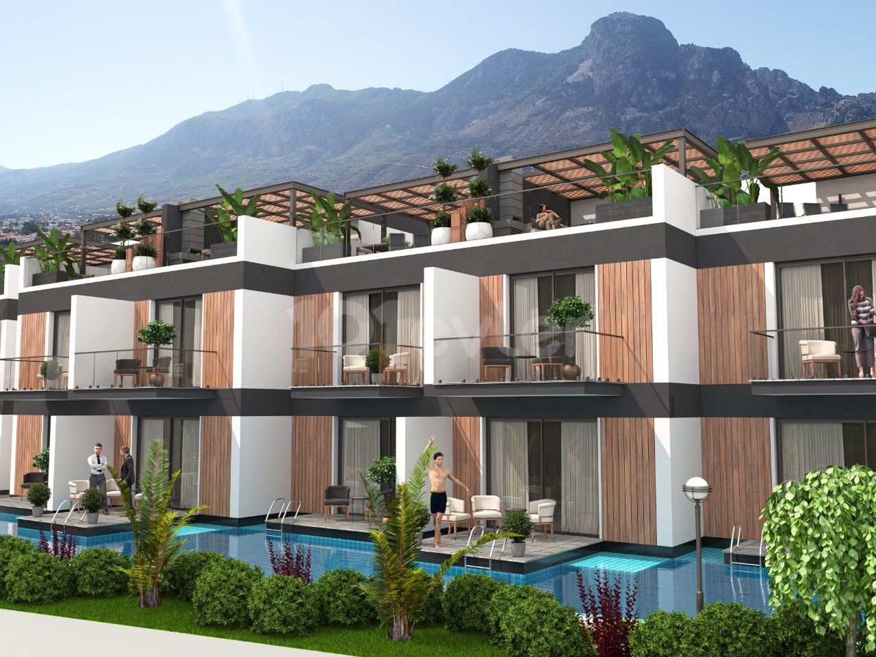 Our New Project of 35 2 Bedroom Flats with Jacuzzi and Terrace and Shared Pool in Girne Karşıyaka